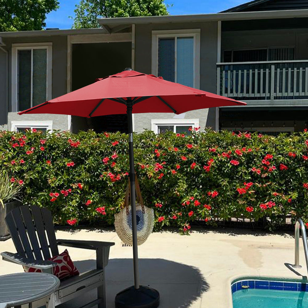 beach patio umbrella in red 6 ft AMMSUN 6ft Patio Table Umbrella,Red