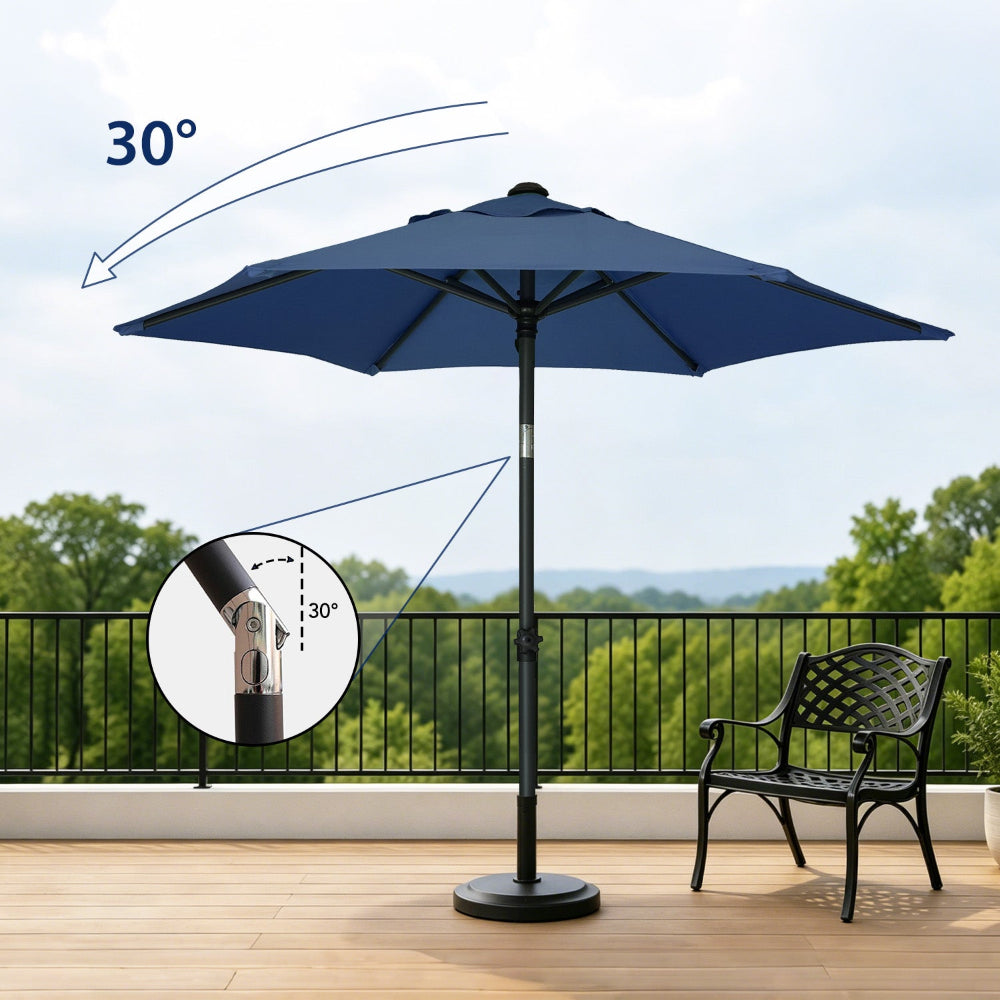 AMMSUN 6ft dark blue sombrillas para patio for Deck umbrella outdoor has tilt function