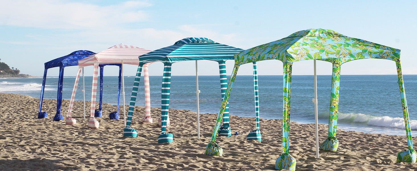 cocobana beach tent AMMSUN 6.5'×6.5' Beach Cabana With Privacy Sunwall,Elegant Pink