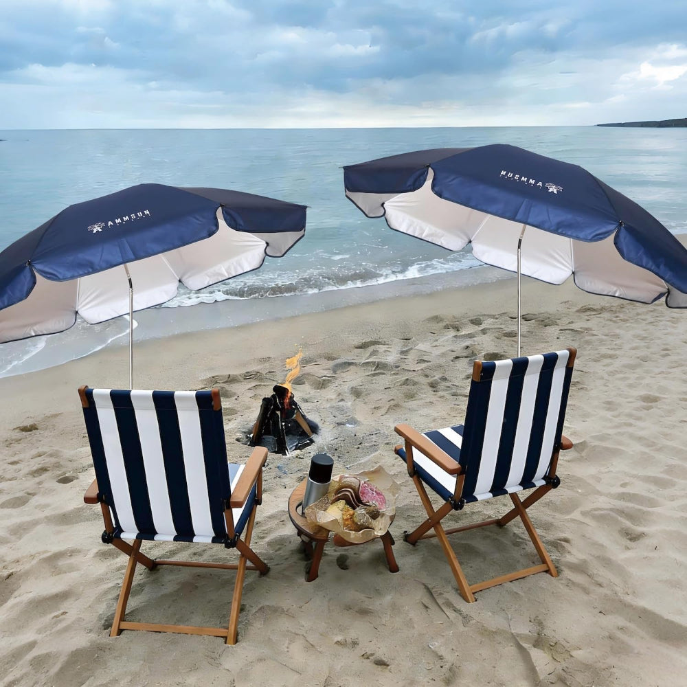 AMMSUN XL Chair Umbrella with Universal Clamp Adjustable 47 inches and 360-degree Swivel UPF 50+, cliped on beach chairs