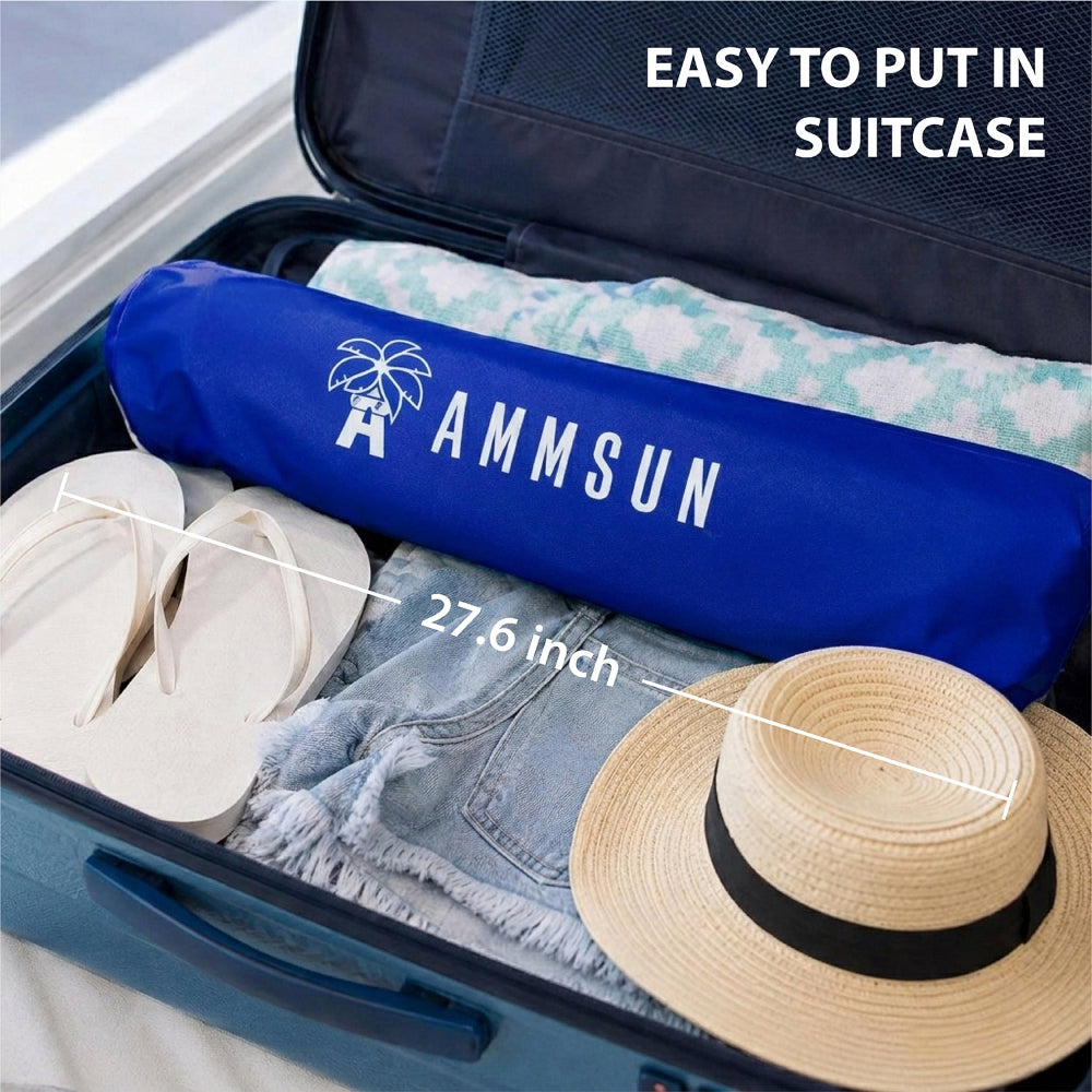 27.6inch length compact navy blue carry bag for AMMSUN 6.5ft folded umbrella, fits in suitcase