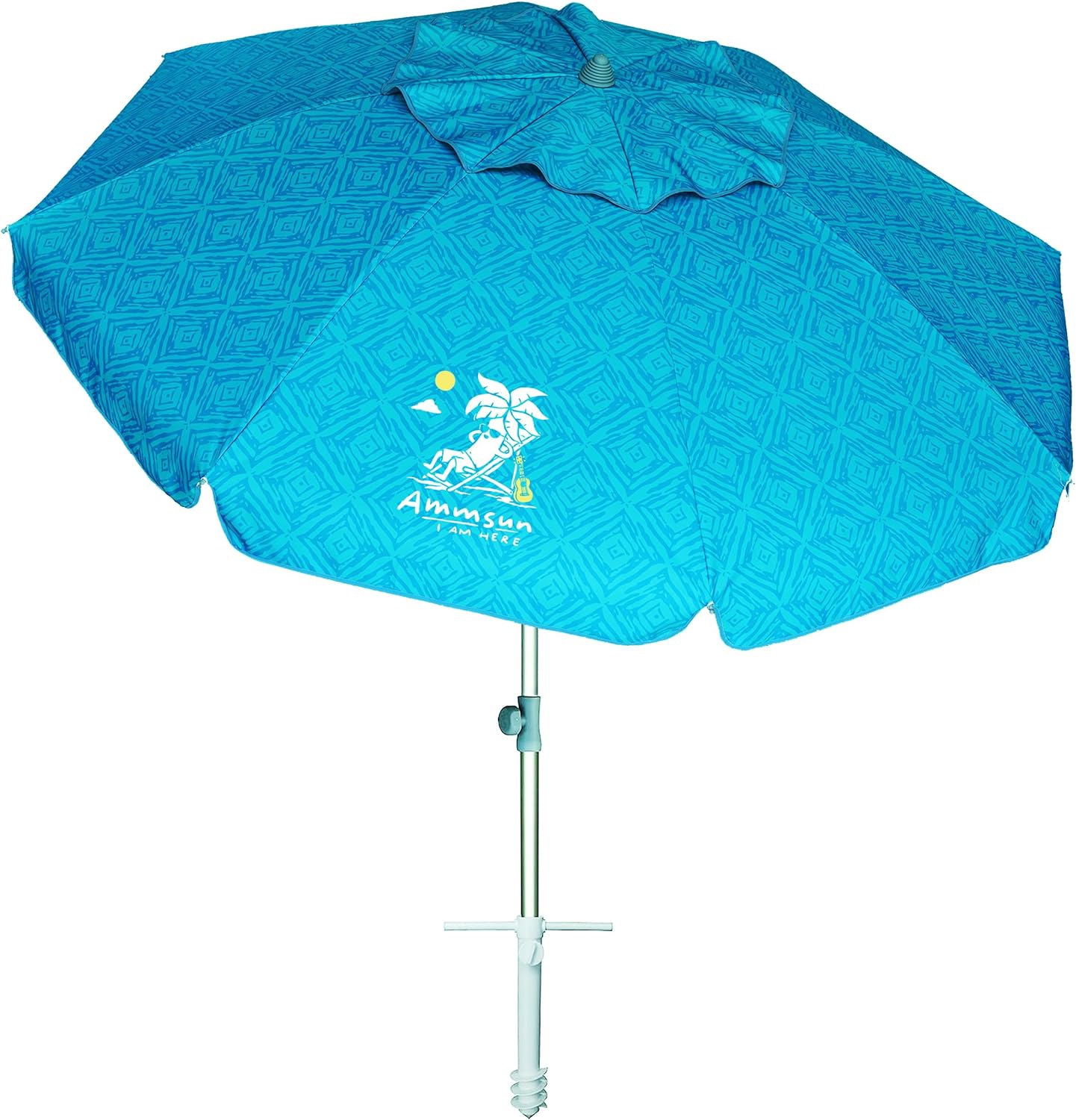 AMMSUN 7ft Heavy Duty High Wind Beach Umbrella with Sand Anchor