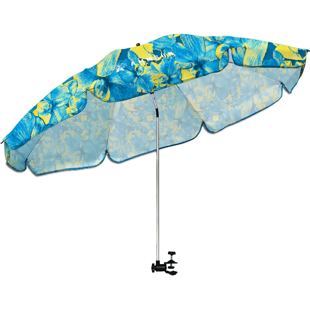 AMMSUN XL Chair Umbrella with Universal Clamp 52 inches and 360-degree UPF 50+, chair umbrella with clamp adjustable