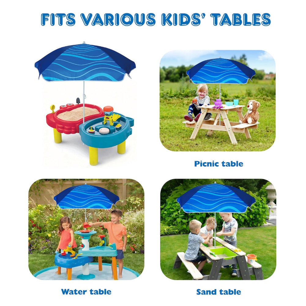 AMMSUN 5ft navy blue kids umbrella for children umbrella fits for picnic table an sand table umbrella
