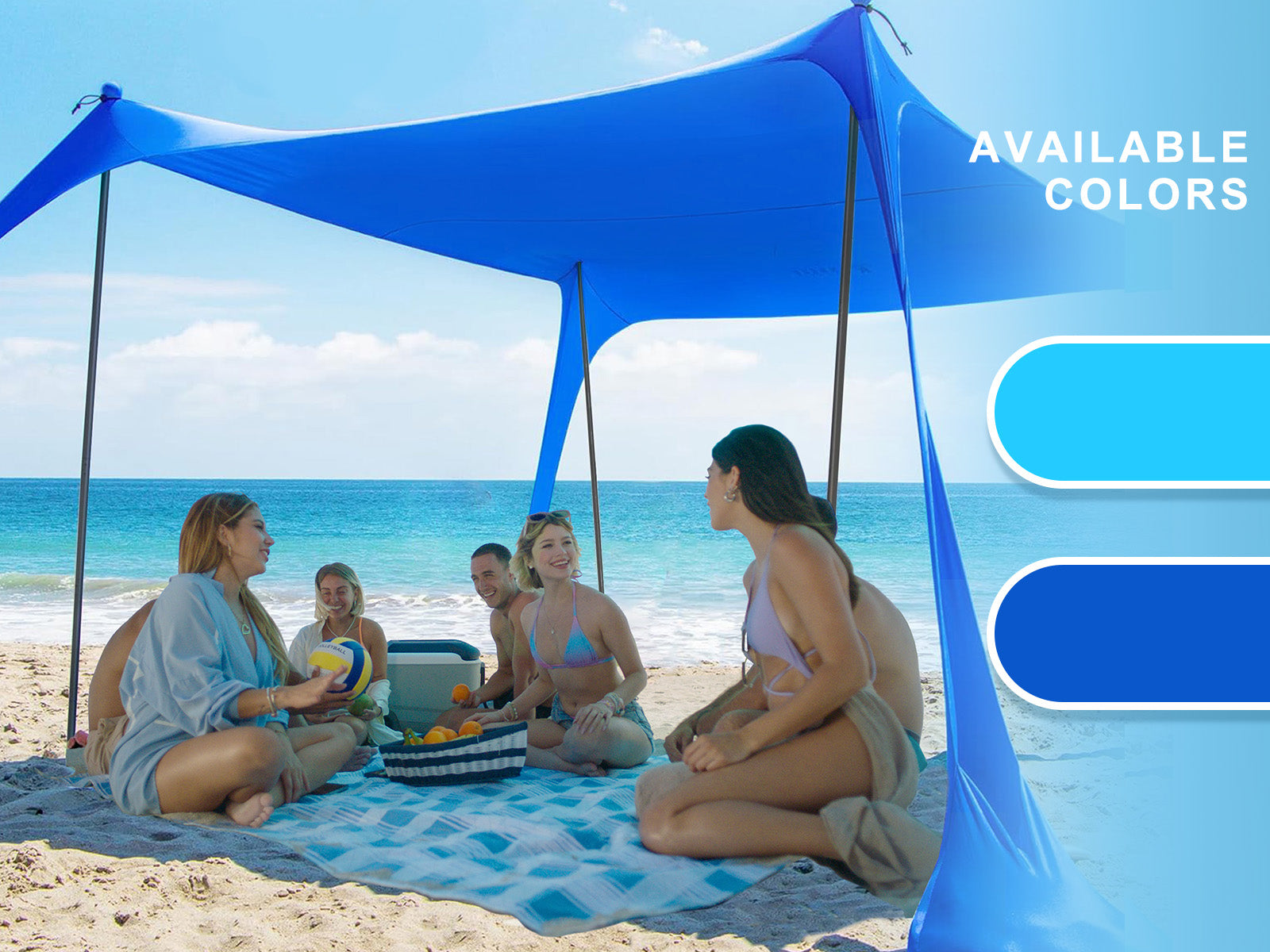 AMMSUN 11ft X 11ft Portable Lycra Beach Tent,Navy Blue | AMMSUN