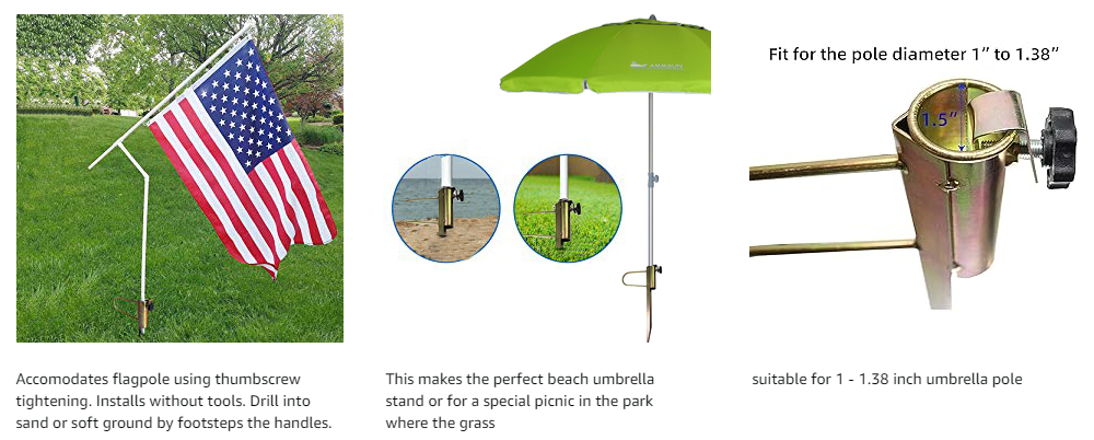 AMMSUN Heavy Duty Metal Patio Umbrella Anchor
