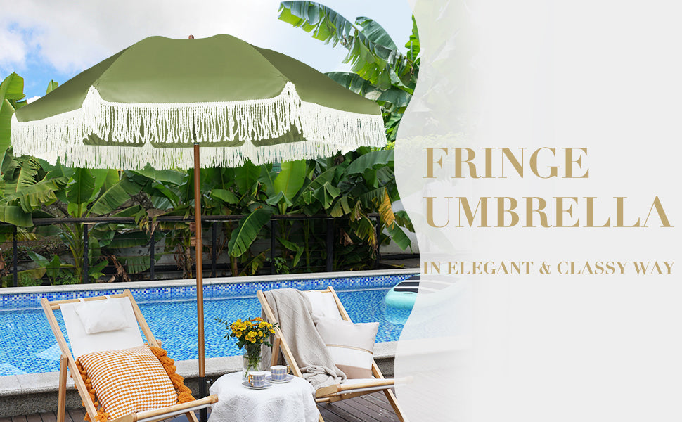 better homes & gardens ventura 7.5' fringe patio umbrella AMMSUN 7ft Patio Fringe Umbrella,Sage Green