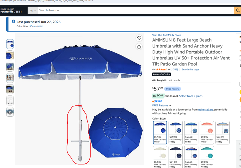 replacement used umbrella from Amazon return warehouse