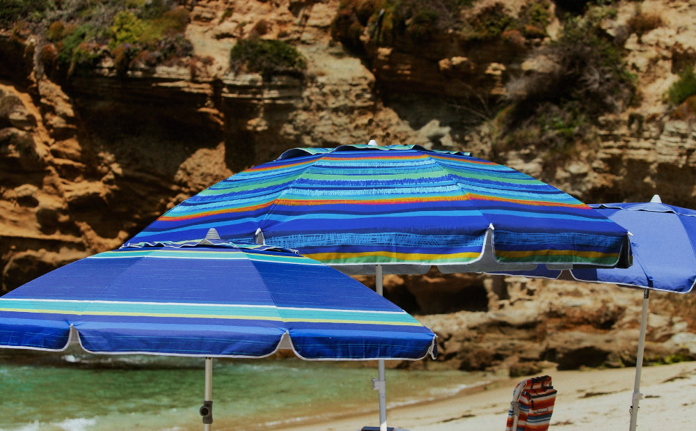 AMMSUN 8ft portable beach umbrella with sand anchor