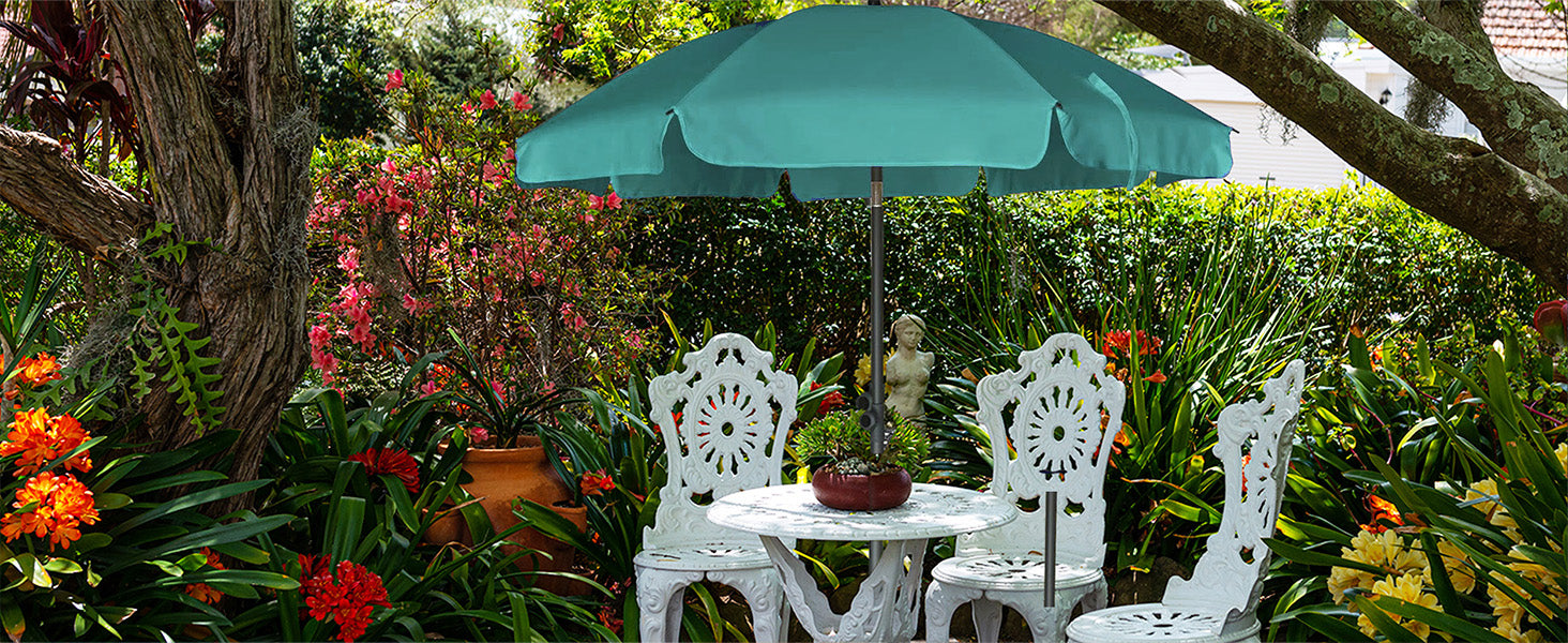 images of patio tables with umbrellas AMMSUN 6.5ft Patio Table Umbrella, Turquoise