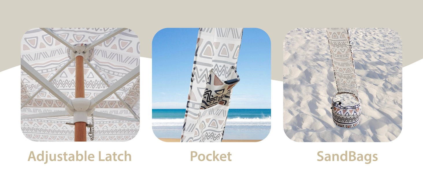 AMMSUN 7'x7' tan fringe boho cabana shed with tassels cabana lifey with wood pole & 2 pockets