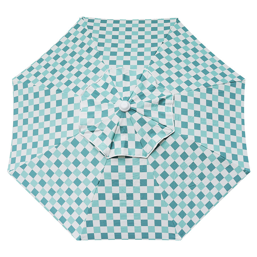 gingham patio umbrella AMMSUN 7.8ft Beach & Patio Umbrella,Green check