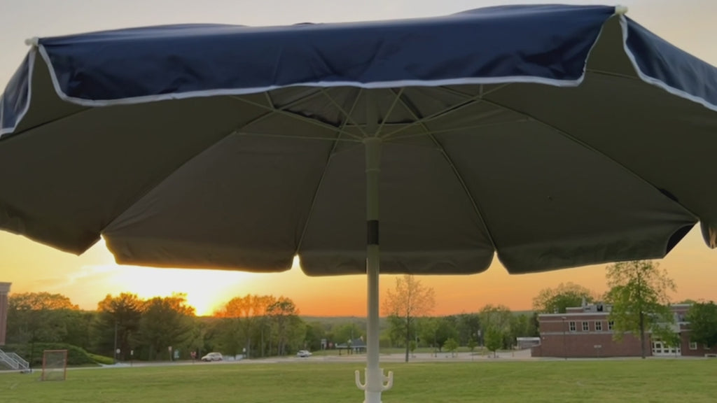 Installation of AMMSUN 6.5ft portable umbrella with stand for sports beach  umbrellas heavy duty wind portable